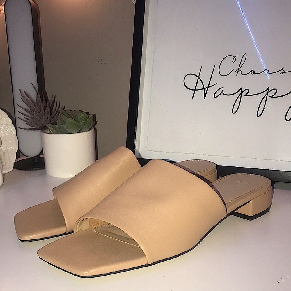 H & M Mules Sandals. Size 9/10 Color: Beige